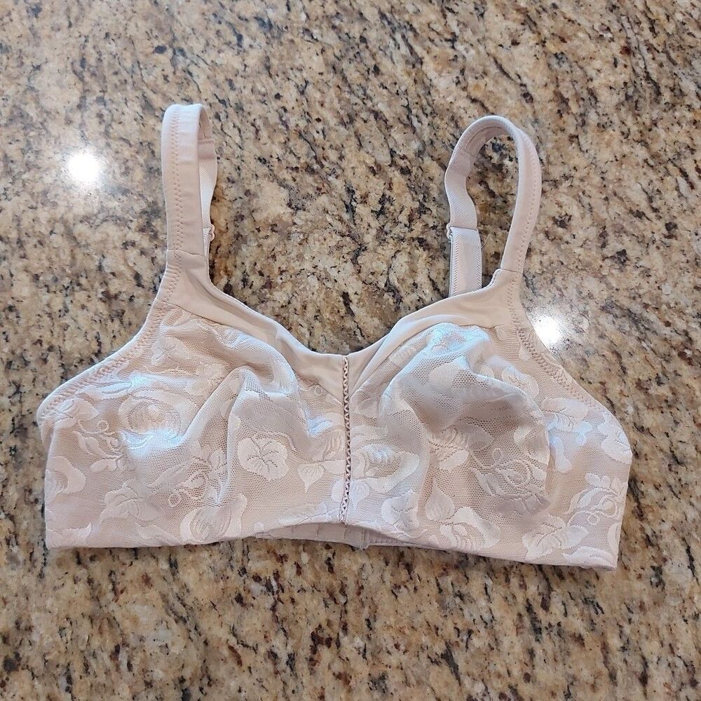 WACOAL 85276 AWARENESS SEAMLESS SOFT CUP BRA 34D BEIGE WIRE-FREE ADJ STRAP